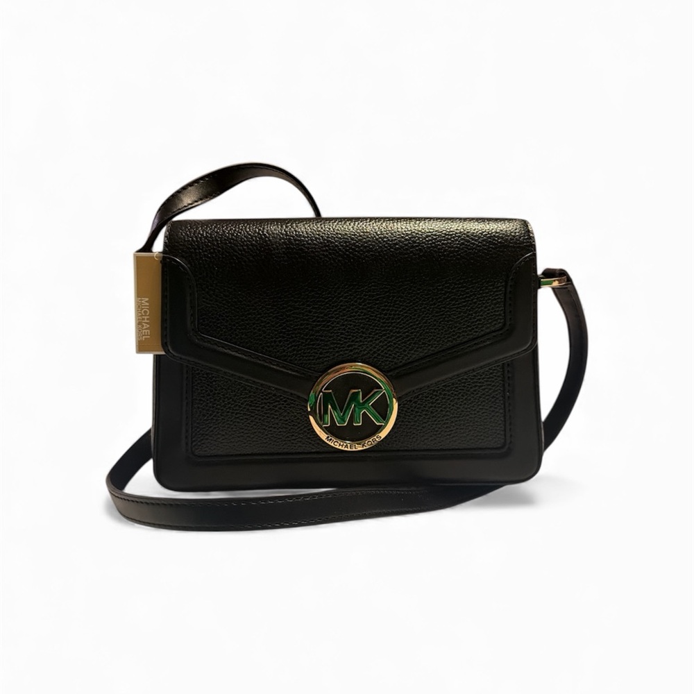 Michael Kors Jessie Black Leather Crossbody
